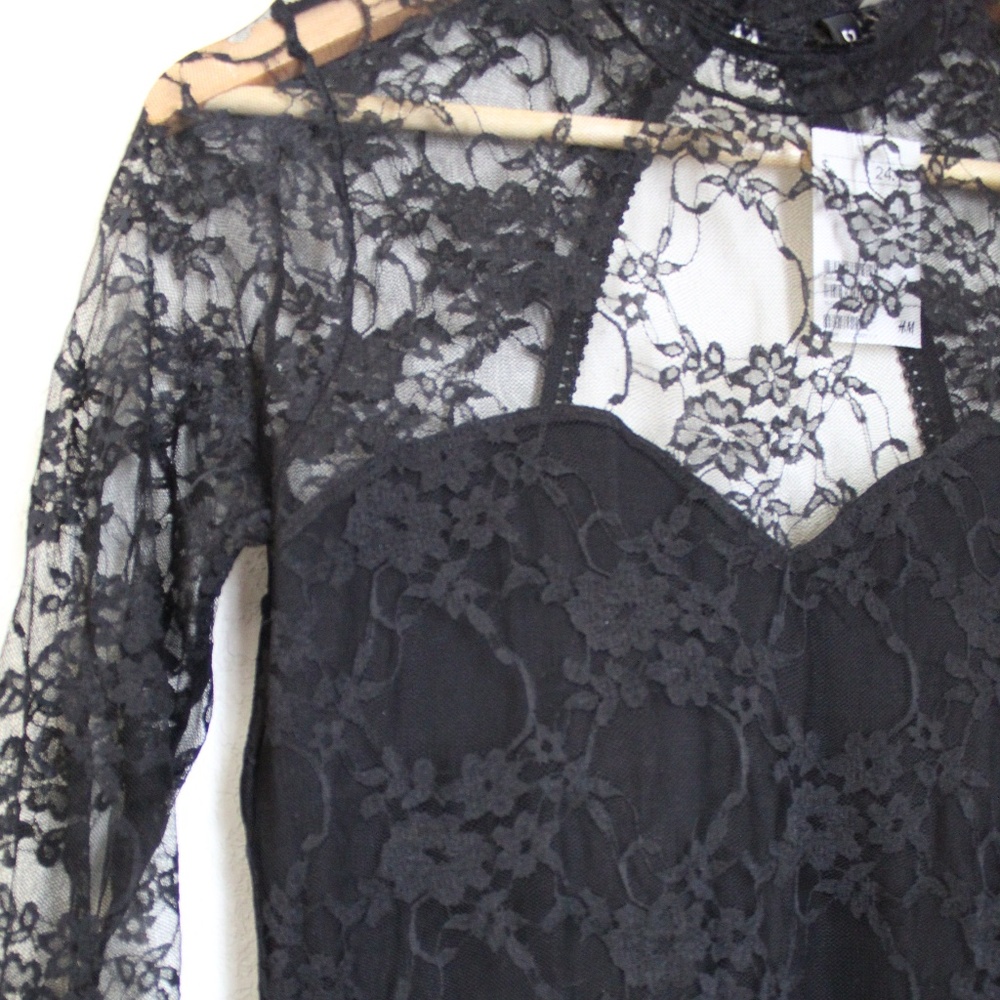 Black Lace Midi Dress